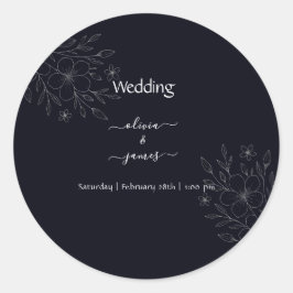 Adesivo Pequena e simples vinha floral minimalista branca