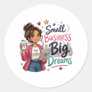Adesivo Pequena Empresa Grandes Sonhos Menina Empreendedor