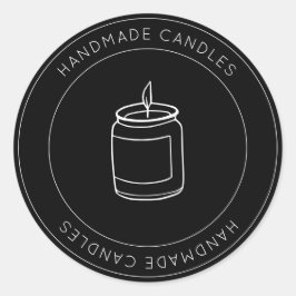 Adesivo Pequena empresa personalizou a vela preta feita à