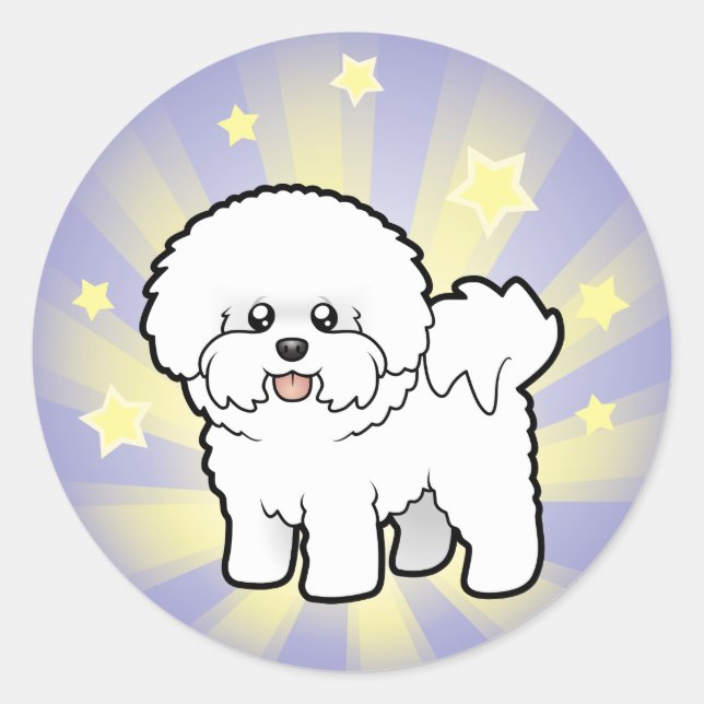 Adesivo Pequena Estrela Bichon Frise (Frente)