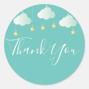 Adesivo Pequena estrela cintilante chá de bebê agradecimen