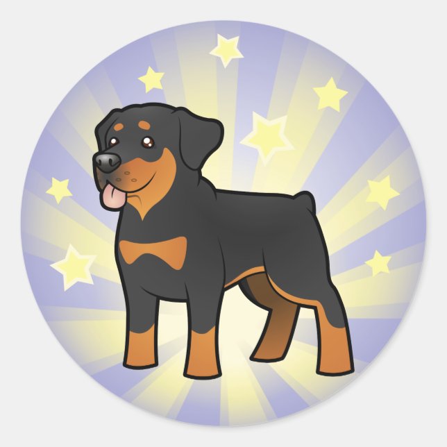 Adesivo Pequena estrela rottweiler (Frente)