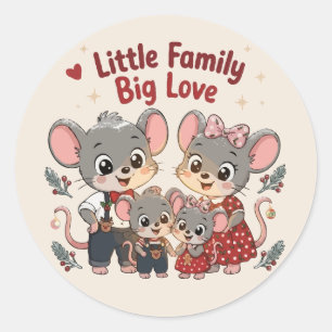 Adesivo Pequena Família Grande Amor Rato Fofo