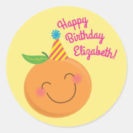 Adesivo Pequena Festa de aniversário Cutie Tangerine