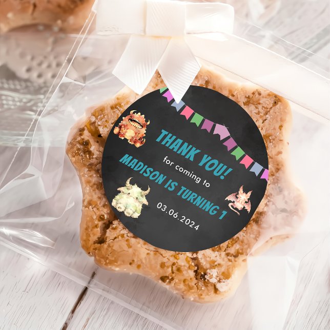 Adesivo Pequena Festa de aniversário do Monstro (Criador carregado)