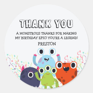 Adesivo Pequena Festa de aniversário Monstro para todas as