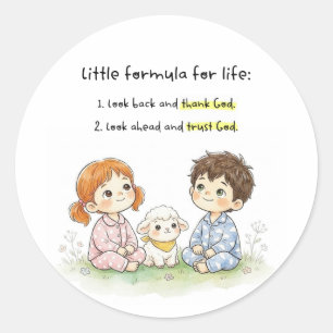 Adesivo Pequena Fórmula para a Vida – Agradeça a Deus & Co