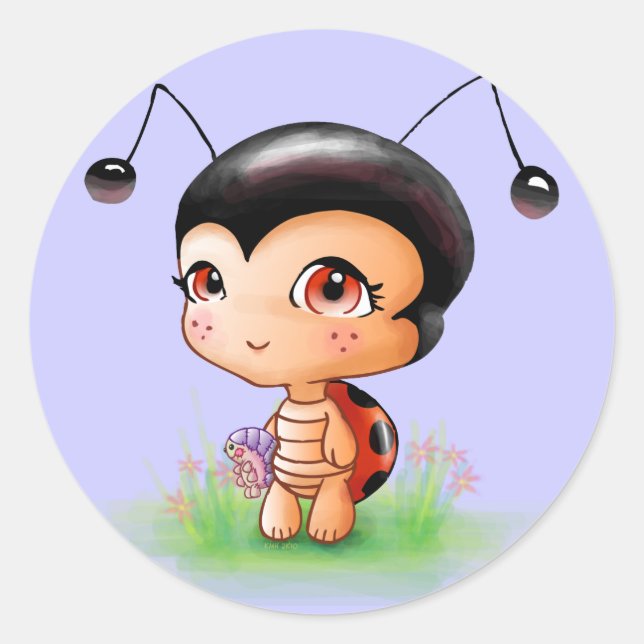 Adesivo Pequena Garota Ladybug (Frente)