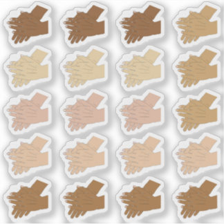 Adesivo Pequena lavagem de mãos multiculturais