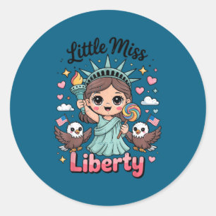 Adesivo Pequena Menina da Estátua da Liberdade
