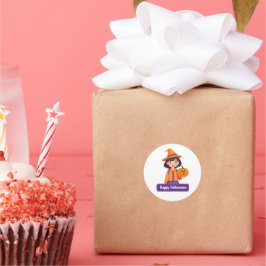 Adesivo Pequena Menina Pumpkin Trick ou Treine