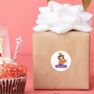 Adesivo Pequena Menina Pumpkin Trick ou Treine