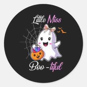 Adesivo Pequena Miss Boo Bonita Engraçada Feira de Hallowe