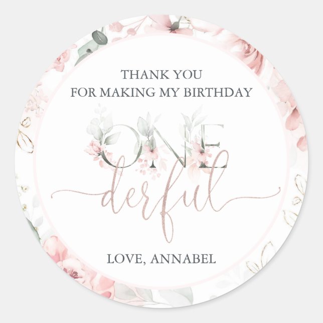 Adesivo Pequena Miss Onelinda Round Sticker (Frente)