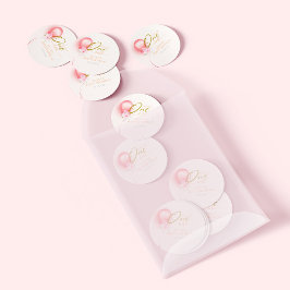 Adesivo Pequena Miss Um Balão Rosa Maravilhoso Aniversário