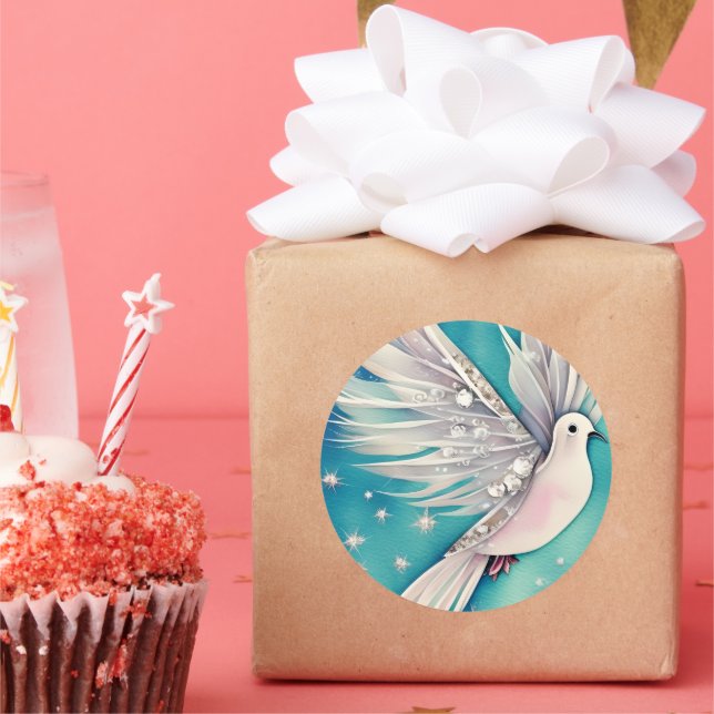 Adesivo Pequena pomba branca com asas etéreas (Festa)