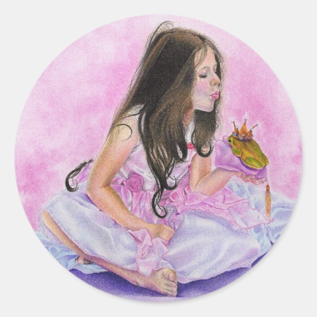 Adesivo Pequena Princesa Beijando Sapo (Frente)