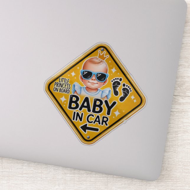 Adesivo Pequena Princesa no Conselho - Bebê no carro (Detalhe)