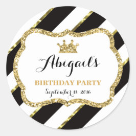 Adesivo Pequena Princesa Sticker, Preta, Dourada