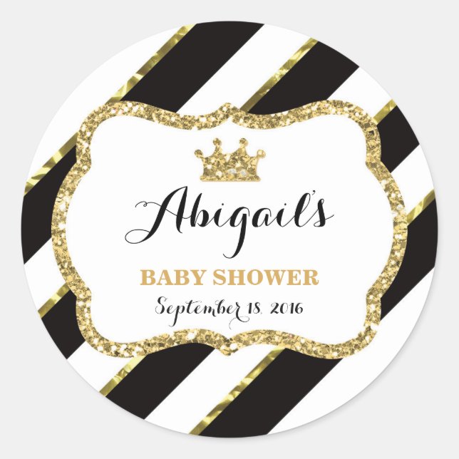 Adesivo Pequena Princesa Sticker, Preta, Faux Glitter (Frente)