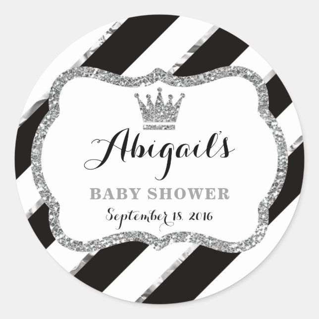 Adesivo Pequena Princesa Sticker, Preta, Faux Glitter (Frente)