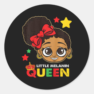 Adesivo Pequena Rainha Melanina História Negra Mês Blm Afr