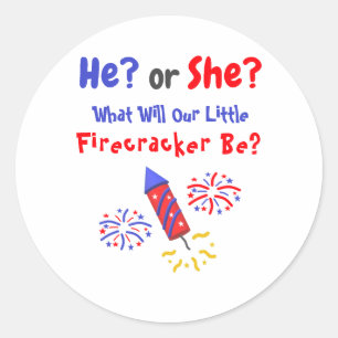 Adesivo Pequena Revelação de Gênero do Firecracker