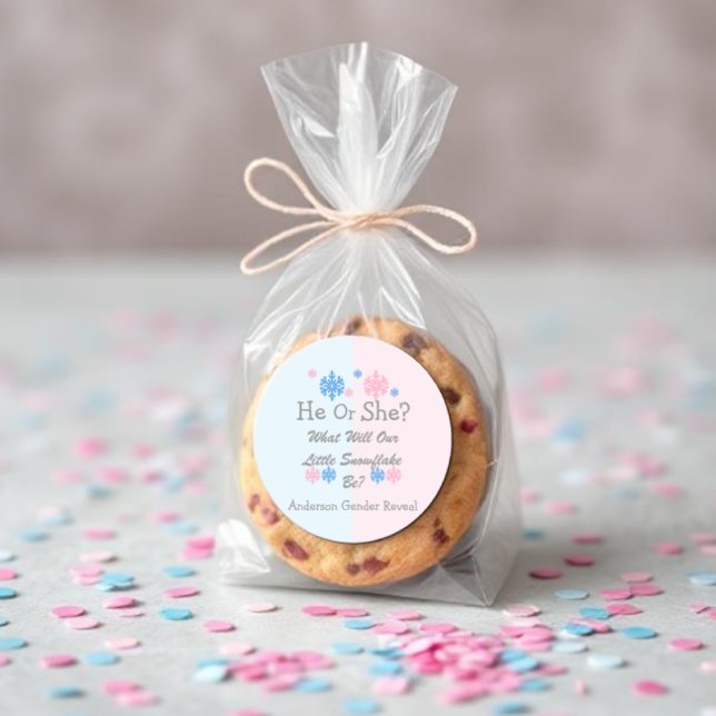 Adesivo Pequena Revelação de Gênero em Floco de Neve (Criador carregado)