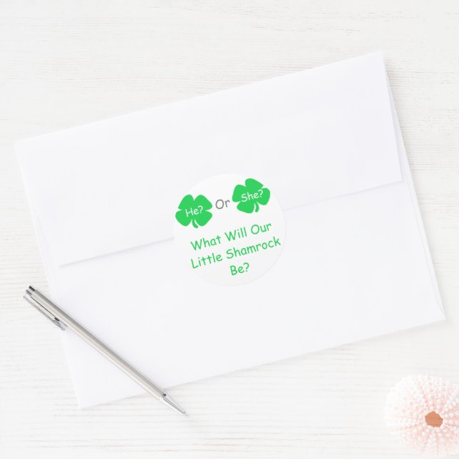 Adesivo Pequena Revelação de Gênero Shamrock (Envelope)