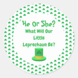 Adesivo Pequena Revelação do Gênero Leprechaun