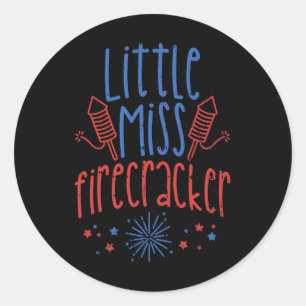 Adesivo Pequena Senhorita Firecracker Funny 4 De Julho Pat