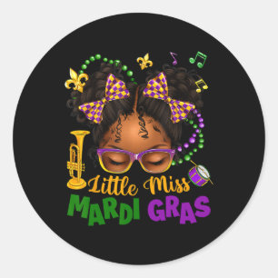 Adesivo Pequena Senhorita Mardi Gras Afro Coque Desgrenhad