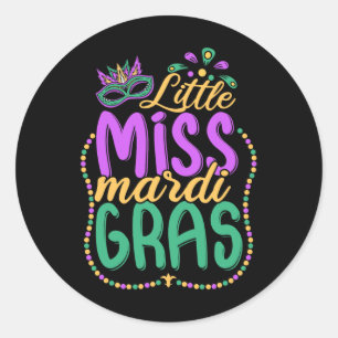 Adesivo Pequena Senhorita Mardi Gras Garotas Roupa do Carn