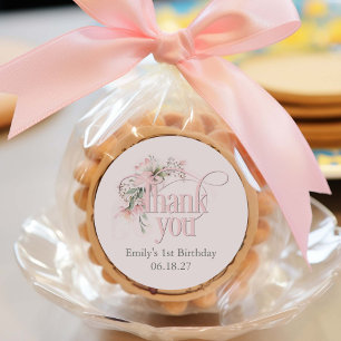 Adesivo Pequena Senhorita Rosa, primeiro aniversario Marav