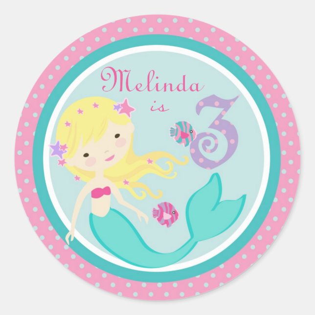 Adesivo Pequena Sereia com Loira 3B (Frente)