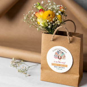 Adesivo Pequena Turquia A Caminho! Chá de fraldas de Ação