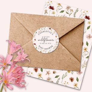 Adesivo Pequena Vinheta Chá de fraldas de Flor Selvagem