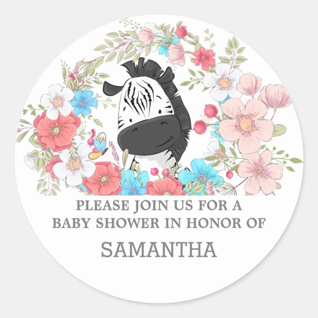 Adesivo Pequena zebra safari selva de animais aquíferos di (Frente)