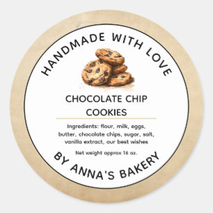 Adesivo Pequenas empresas Produtos cozidos Chocolate Cooki