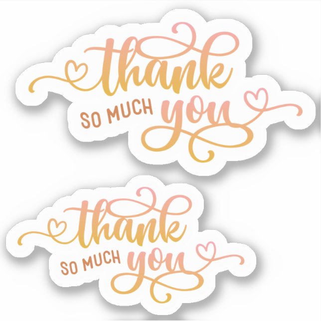 Adesivo Pequenas empresas - Rosa, Muito Obrigado (Frente)