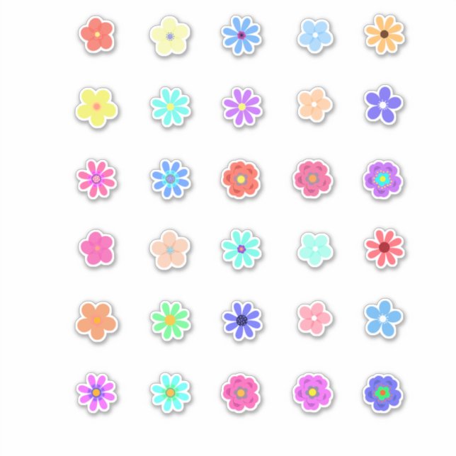 Adesivo Pequenas Flores, Stickers Kit por Cherie (Frente)