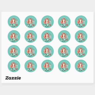 Adesivo Pequenas Meninas Personalizadas - Sereia de Festa 