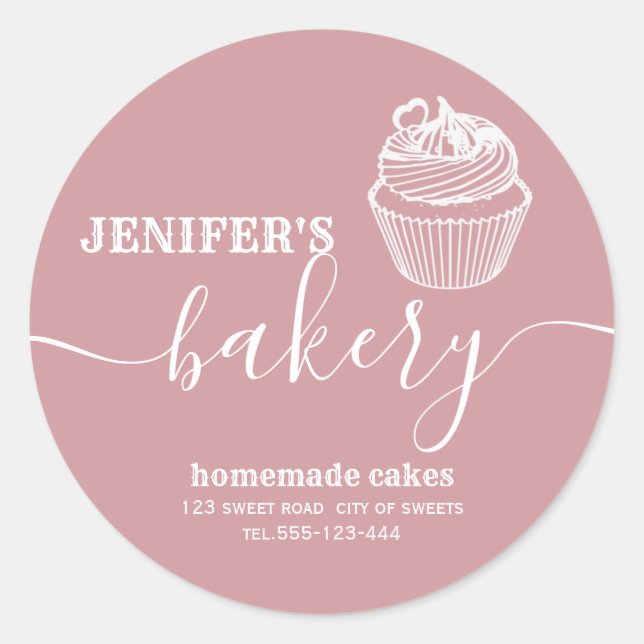 Adesivo Pequenas padarias simples cupcakes caseiros e doce (Frente)
