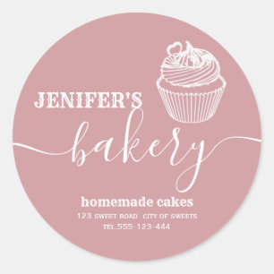 Adesivo Pequenas padarias simples cupcakes caseiros e doce
