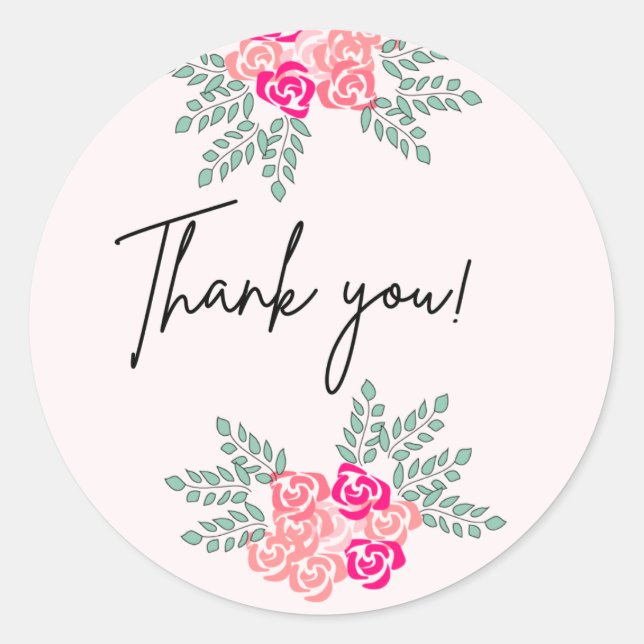 Adesivo Pequenas Rosas Obrigado Sticker (Frente)