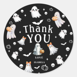 Adesivo Pequeno Abóbora Boo – Chás de Bebê de Halloween