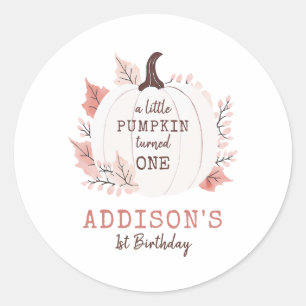 Adesivo Pequeno Abóbora Primeiro Aniversário