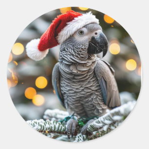 Adesivo Pequeno ajudante africano cinzento do Papai Noel