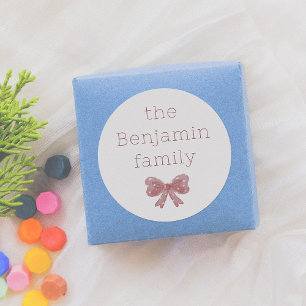 Adesivo Pequeno Arco Vermelho   Natal do Nome da Família P