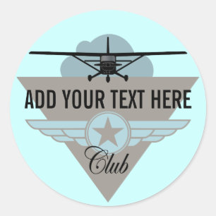 Adesivo Pequeno Avião Enquadre Seu Texto Aqui